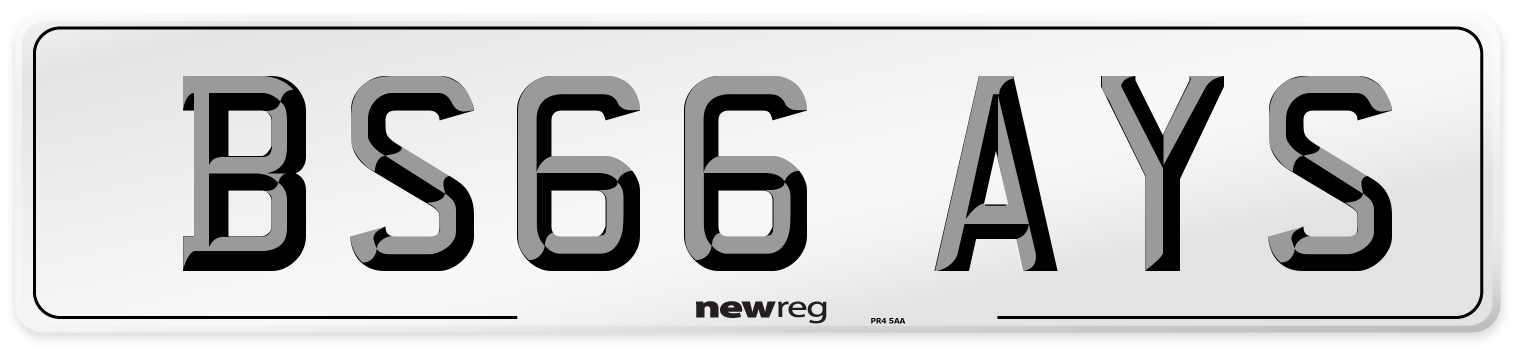 BS66 AYS Number Plate from New Reg